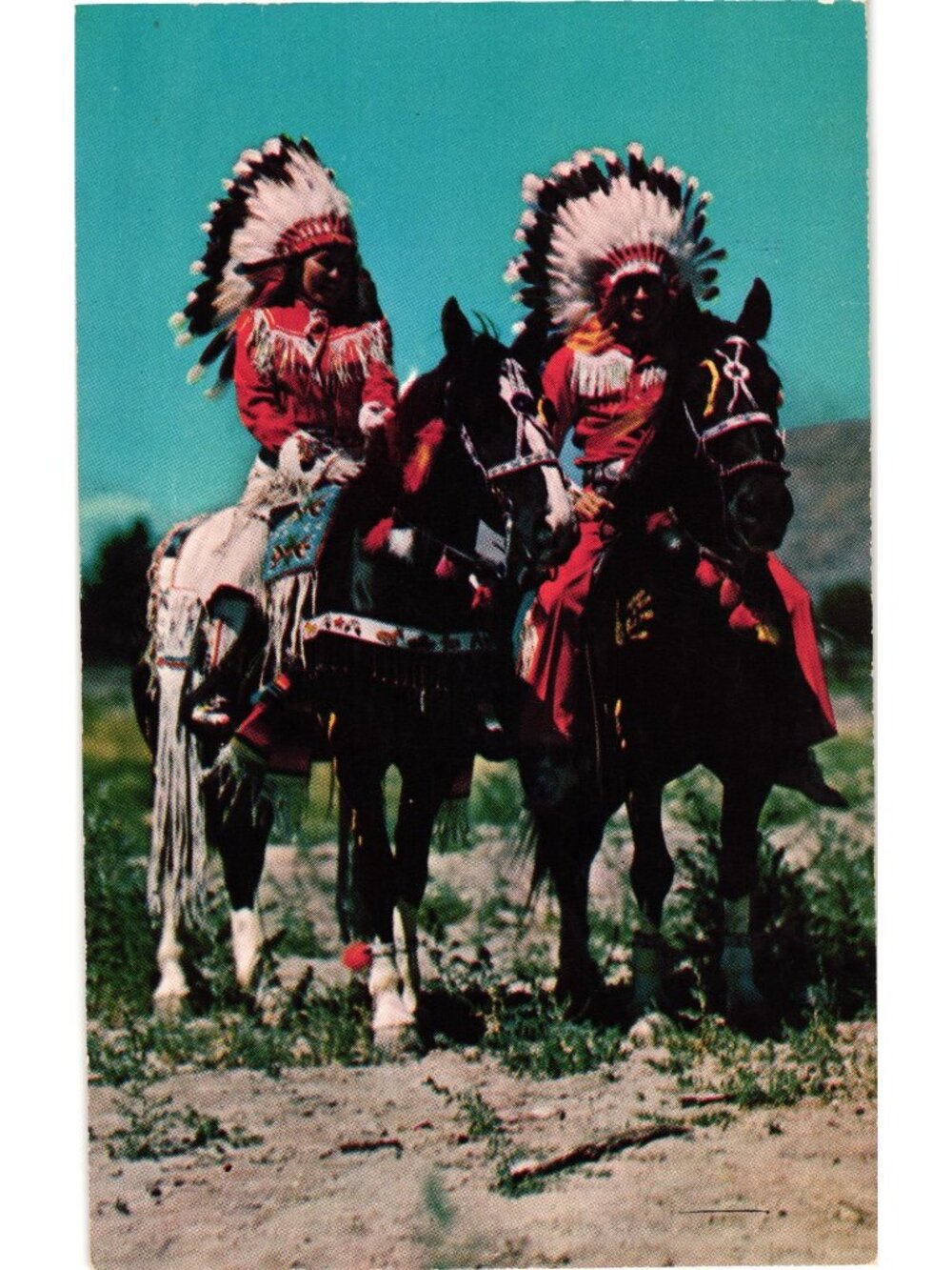 First Americans In Full Dress Mid 20th Century Postcard Native Culture